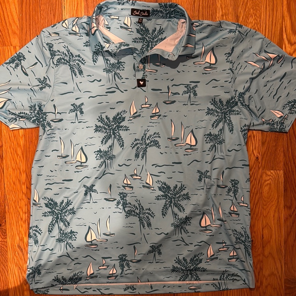 Bad Birdie Blue Polo Shirt